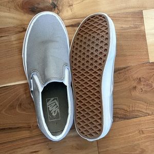 Gray slip-on Vans